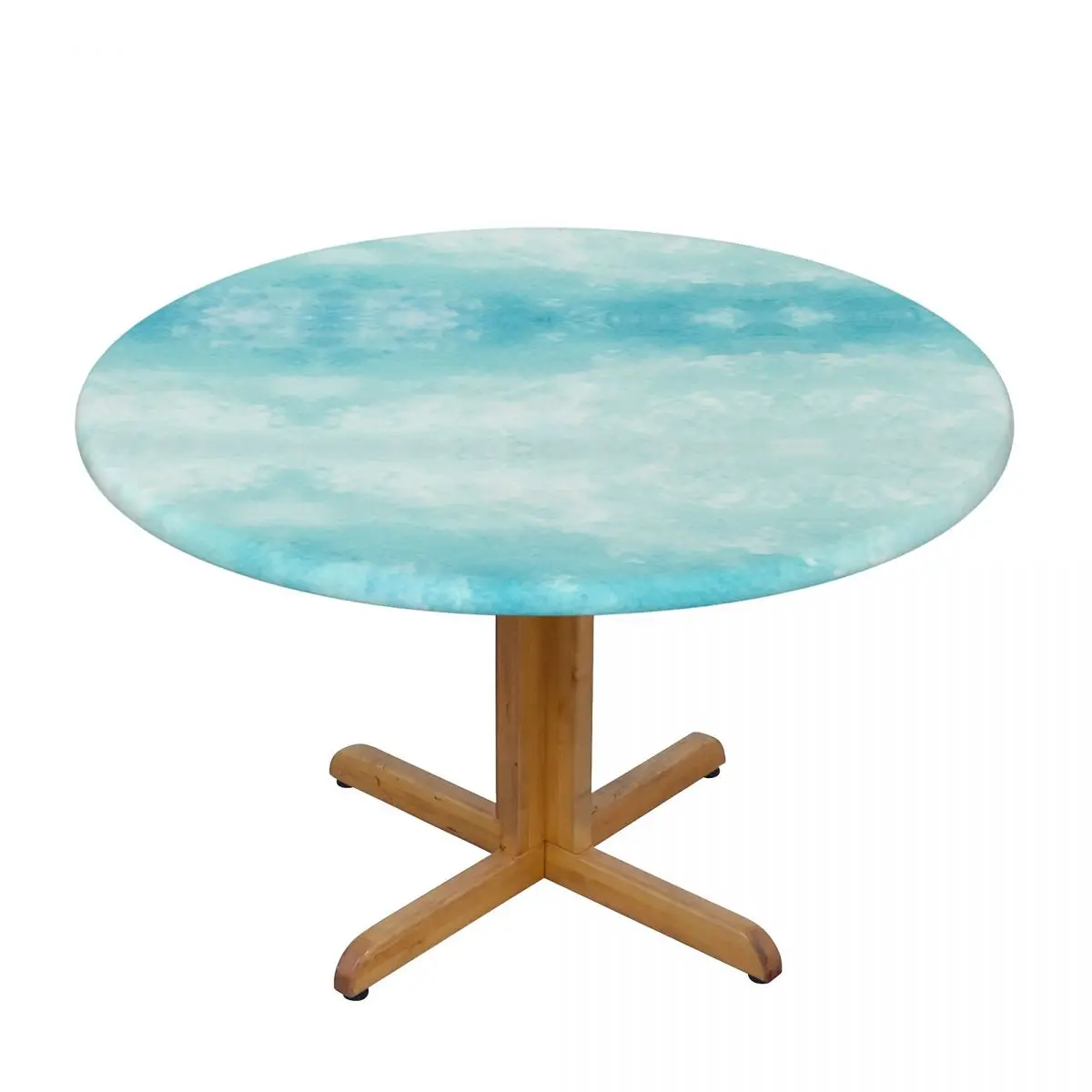 

Round Table Cover for Dining Table Elastic Tablecloth Watercolor Ombre Fitted House Hotel Decoration