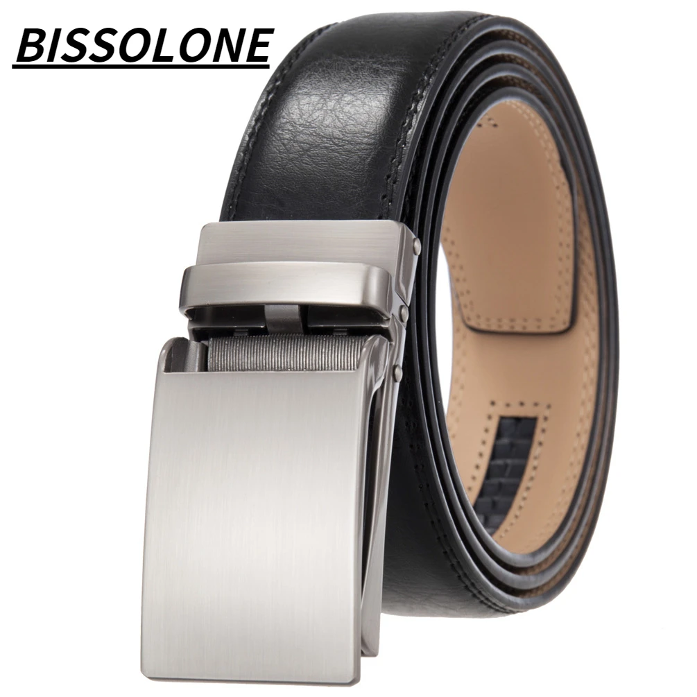 

BISSOLONE Famous Designers Men's Belts High Quality Alloy Automatic Buckle Belt Genuine Leather Leather Jeans Strap Casual Belts