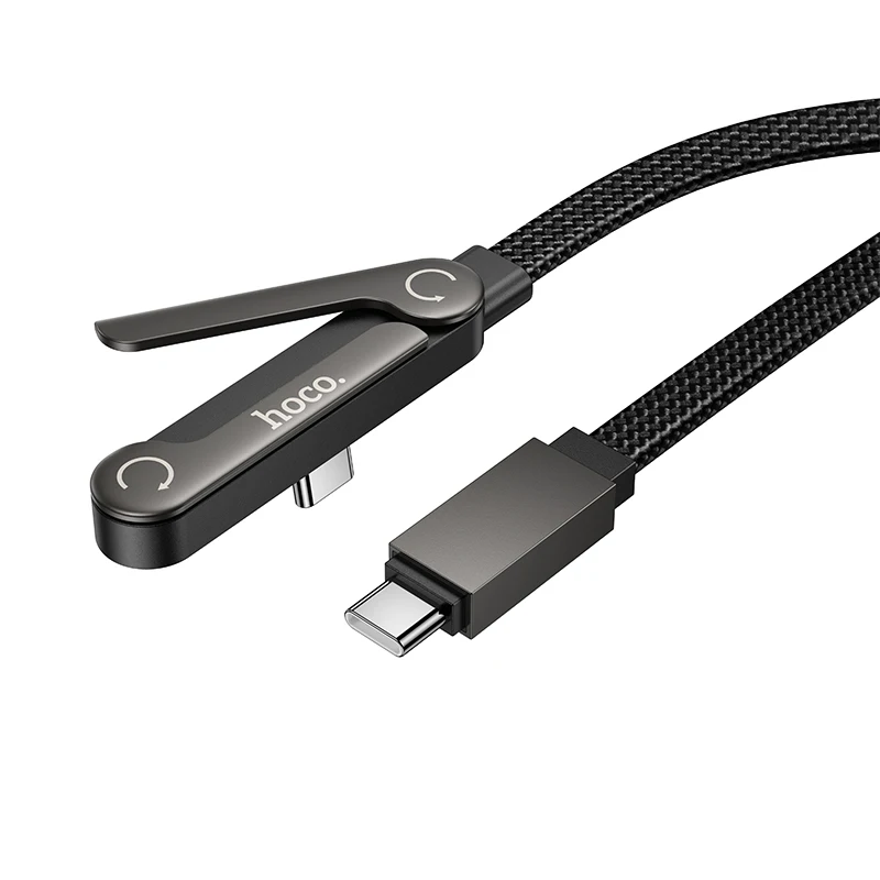 Фото Кабель HOCO 60W 2-в-1 USB-C на USB-C для быстрой зарядки со складной подставкой для телефона и настольным держателем для iPhone 17/16 и Samsung №2