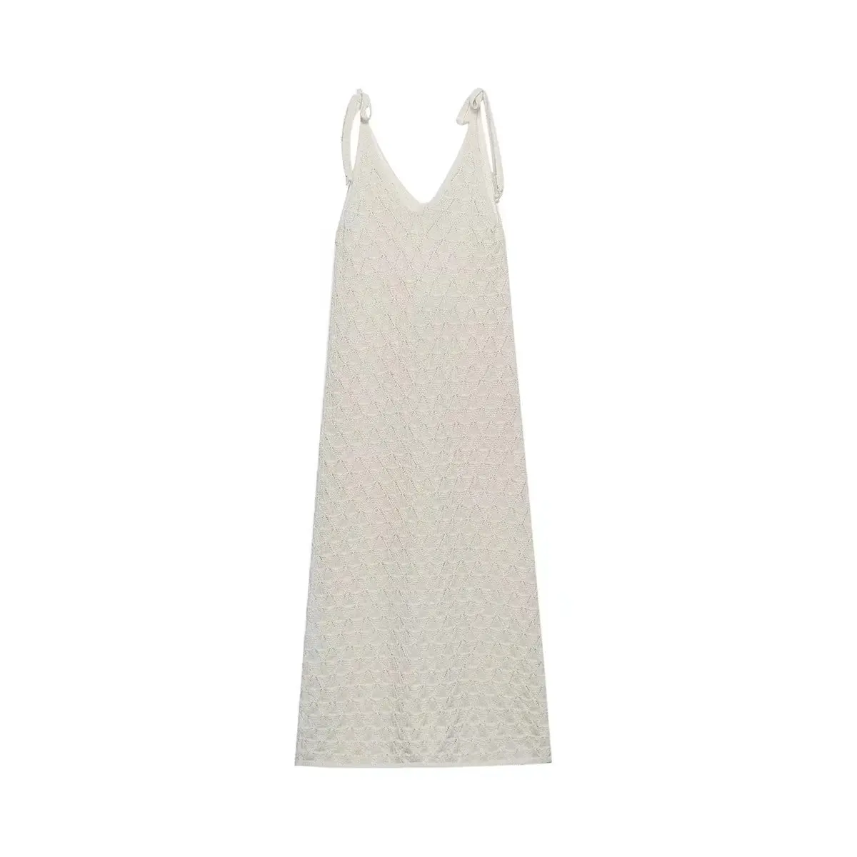 

Летние модные женские вязаные платья без рукавов с открытой спиной, женское бежевое Хлопковое платье с лямкой на шее