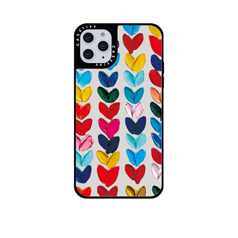 

CASETIFY Colored Hearts Mirror Case For IPhone 11 12 13 14ProMax 11 12 13 14Pro XsMax XR 6S 7 8 SE 7P 8P 14Plus Back Cover E0523