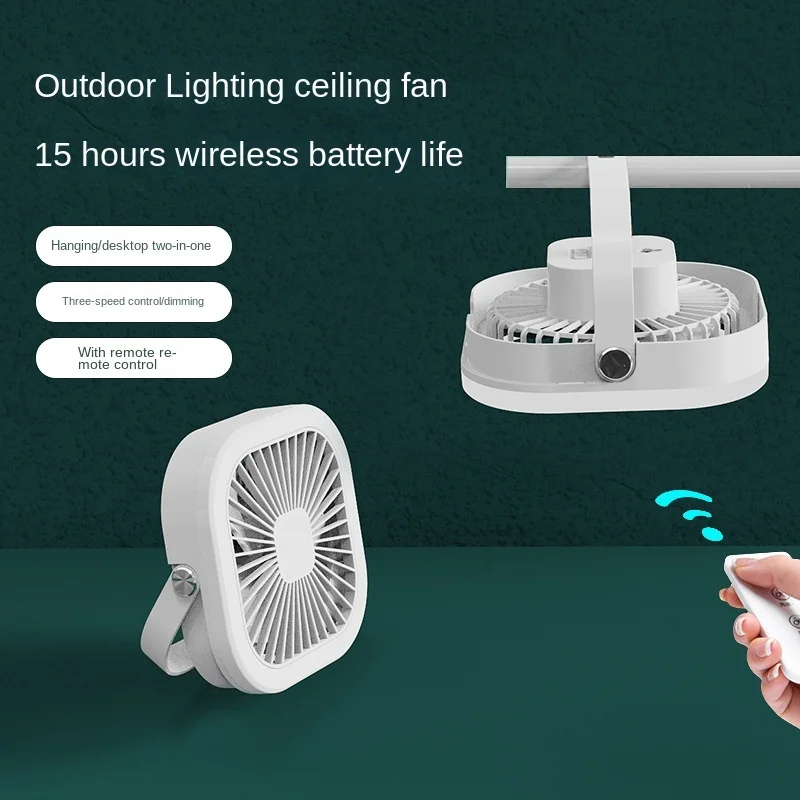 

Remote Control Mini Wall Ceiling Fan USB Rechargeable Portable Fan Outdoor Camping Ceiling Fan with Led Light 4000mah Desktop