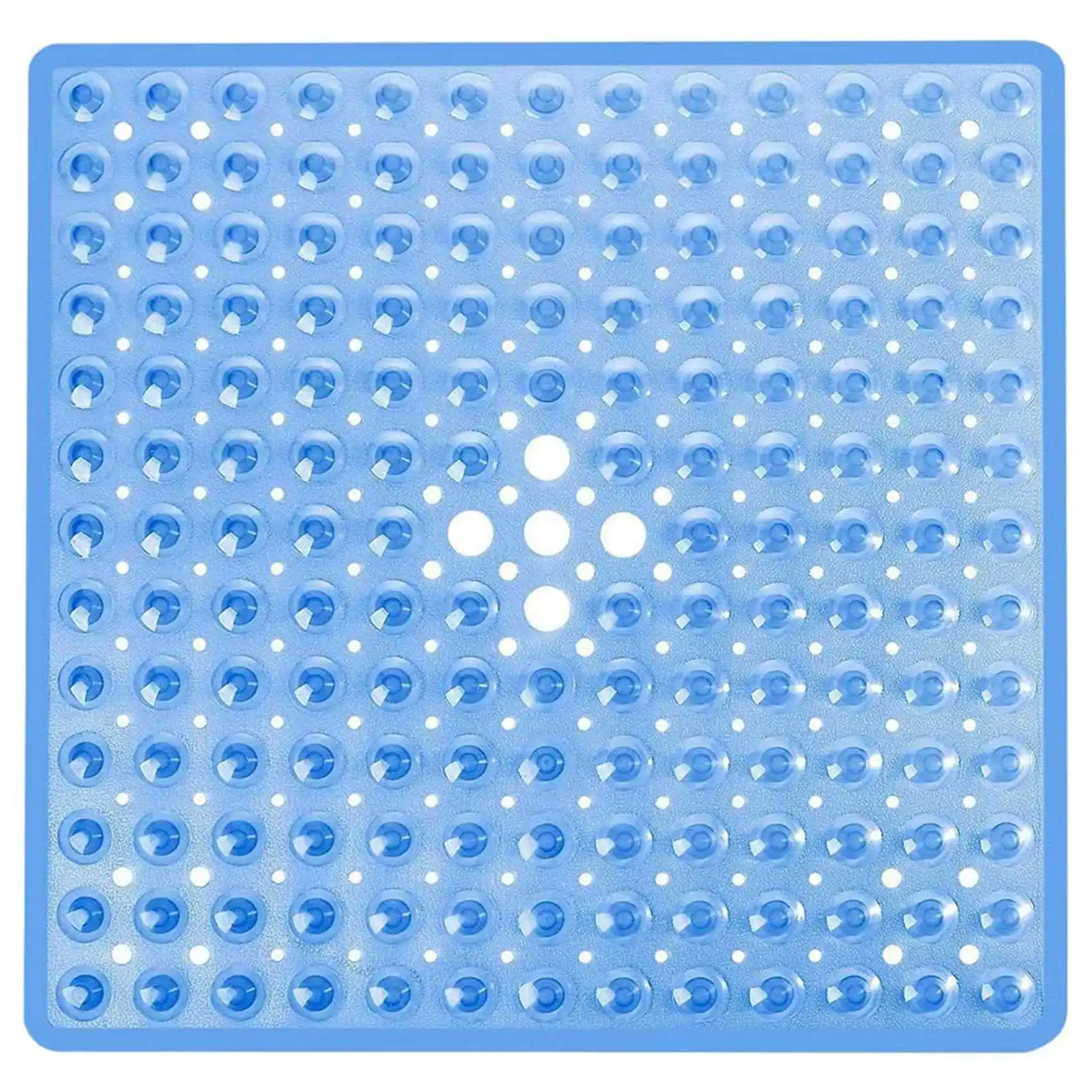 

Square Shower Mats, 53 x 53 cm, Non-Slip Bath Mats, Anti-Mould Bath Mats with Suction Cup, Safety Bathroom (Blue)