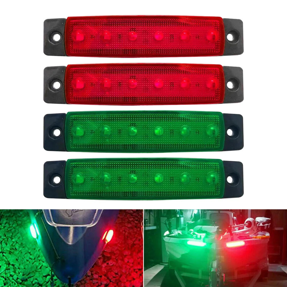 

4Pcs Boat LED Lights 12V Navigation Marine Lights Red and Green Stern Lights Starboard Lights for Boats Sailboat Pontoon Kayak