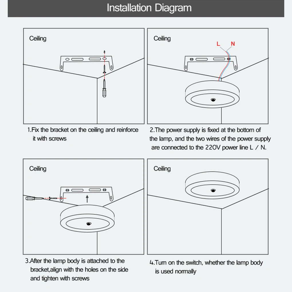 

Ceiling Light Motion Sensor 2800K-3500K Lighting Hallway Lamp Infrared LED Automatic Light Warm White 18W