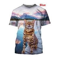 fashion design new cool t shirt menwomen 3d print cat short sleeve summer tops tees t shirt for men tops pullover tee