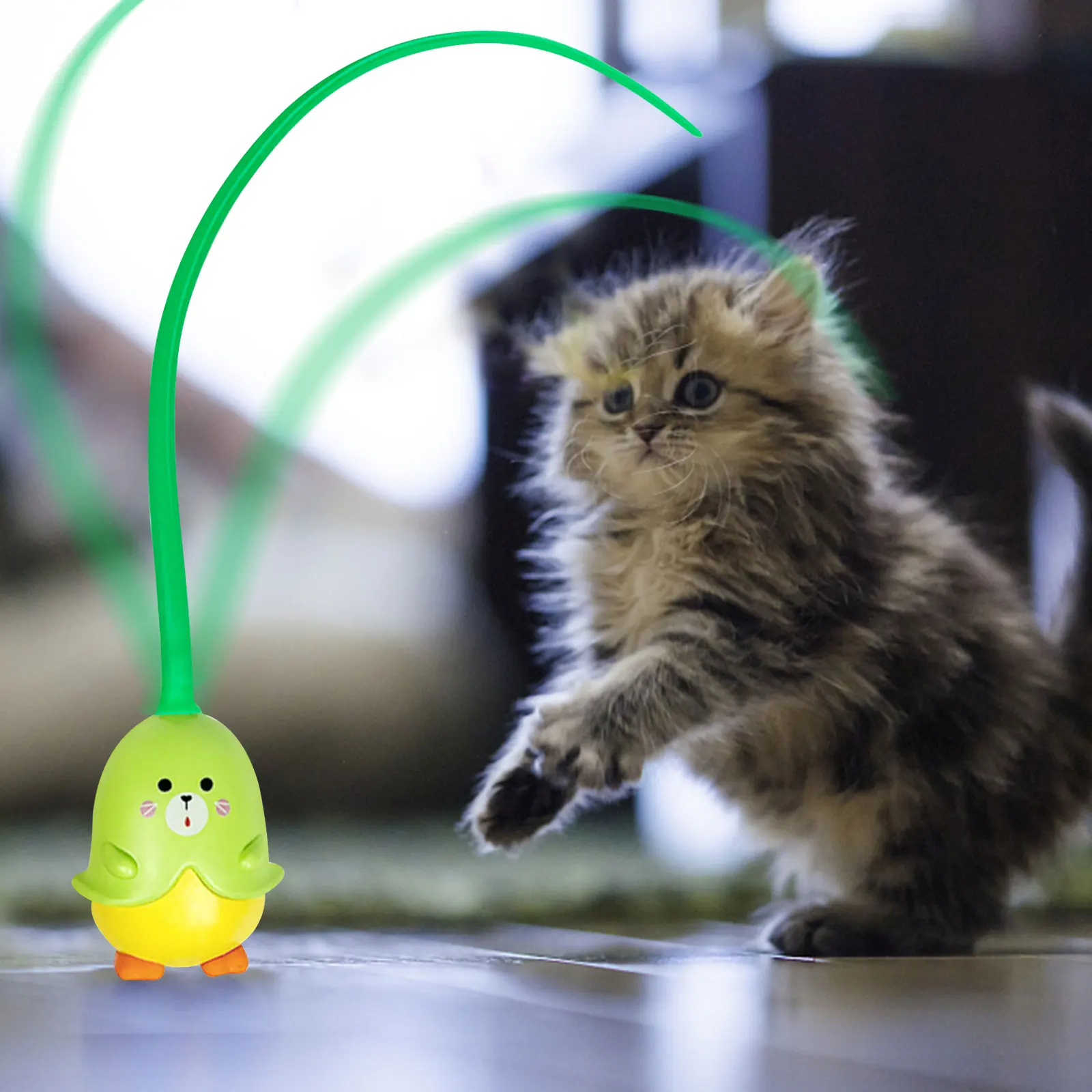 

Interactive Cat Toy Non-toxic Soft Automatic Rotating Simulation Tail Toy Cats Supplies for Pet Biting Accessories