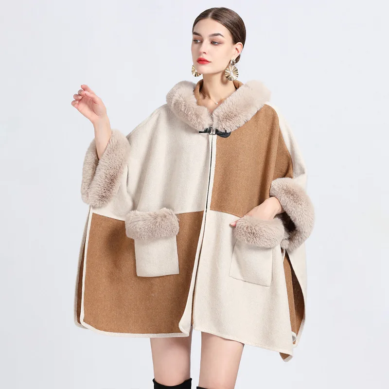 New Winter Long Sleeve Imitation Otter Rabbit Hair Coat Women Fashion Warm Fur Coats Outerwear Fake Fur Shawl Women Clothing