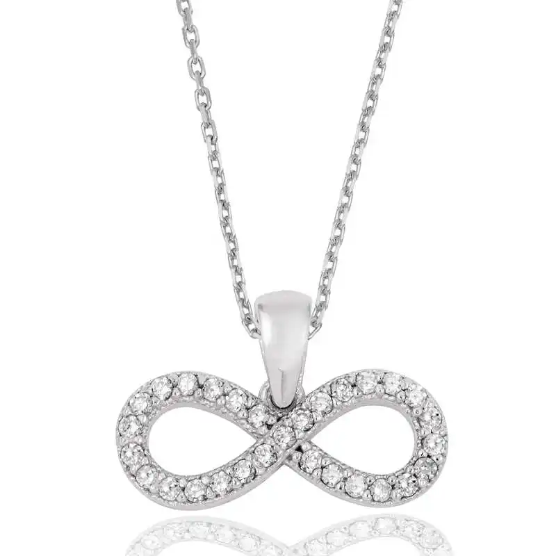 

Tevuli 925 Sterling Silver White Cubic Zirconia Infinity Ladies Necklace