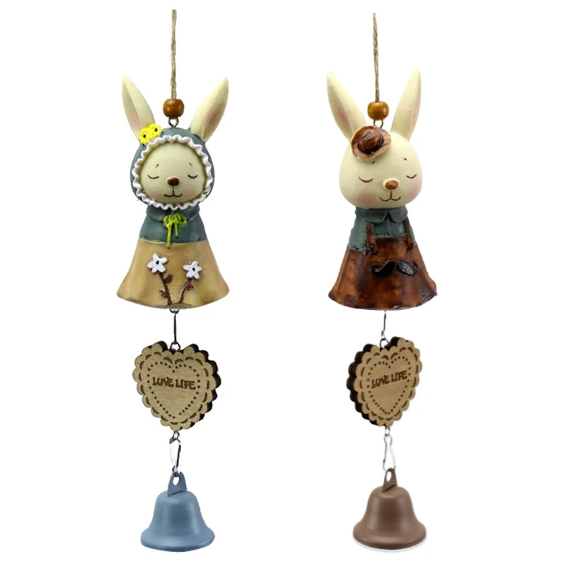 

Для креативного резного орнамента полимерный кролик ветряной Колокольчик для сада крыльца крыши Dec