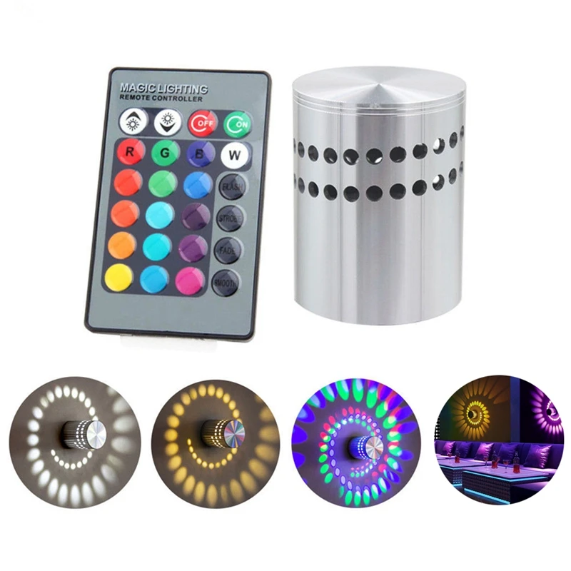 

Promotion! Colorful RGB Spiral Hole Wall Lamp Surface Install LED Light Luminaire Lighting