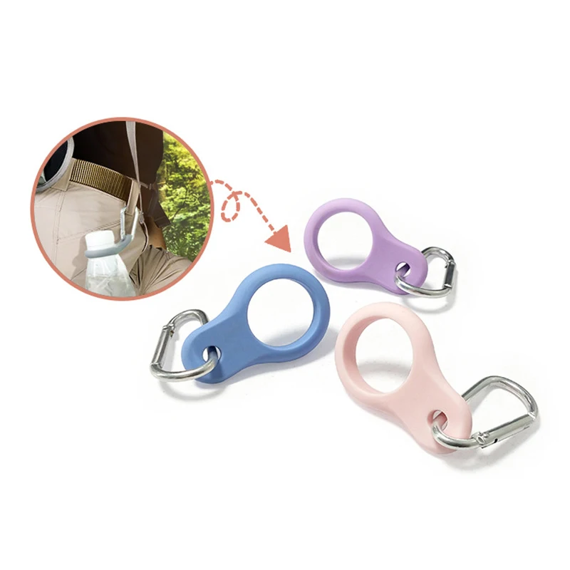 

1PCS High Quality Aluminum Sports Kettle Buckle Outdoor Carabiner Water Bottle Holder Rubber Buckles Hook Camping Hiking Tool