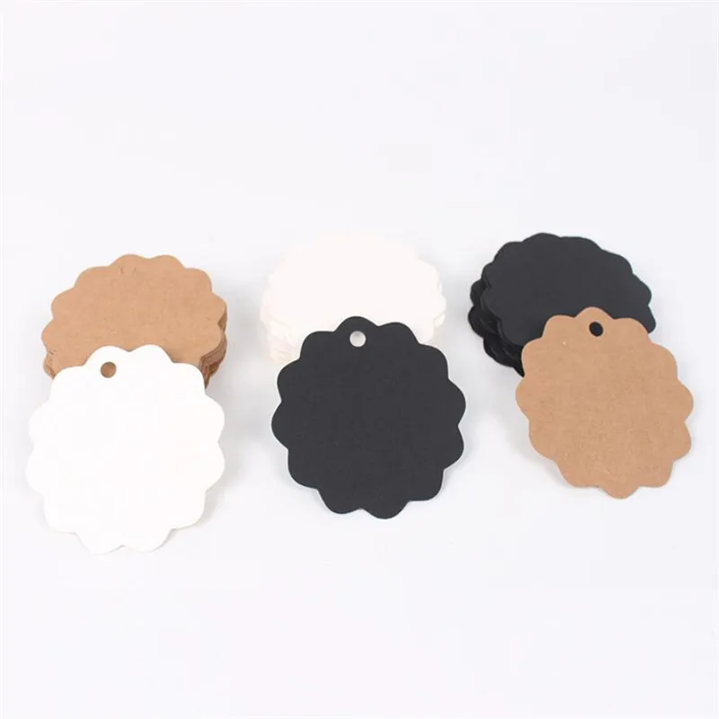 

100pcs 6*6cm Round Shape Blank Wordless Tag Party Wedding Diy Decoration Gift Packing Home Decoration Accessories