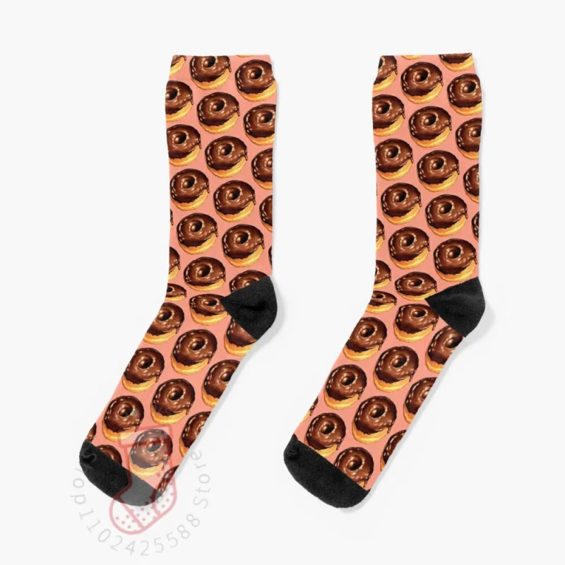 

ocolate Donut Pattern - Pink Socks Free Ship For Men