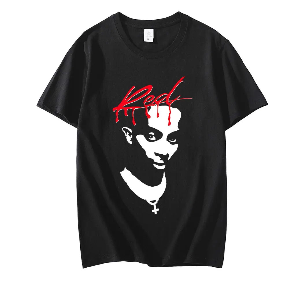 

2022 New Summer Playboi Carti Music Album Red Print T-shirt Vintage 90s Rap Hip Hop T Shirt Fashion Casual T-Shirts Men Tops