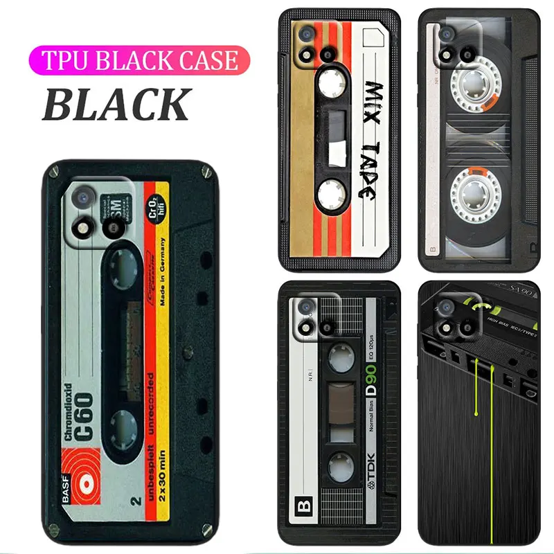 

Classical Old Cassette Cover For OPPO A74 A72 A53 Reno 7 6 5 4 2 Find X3 X2 Z Lite Neo Pro Plus SE Black Phone Case