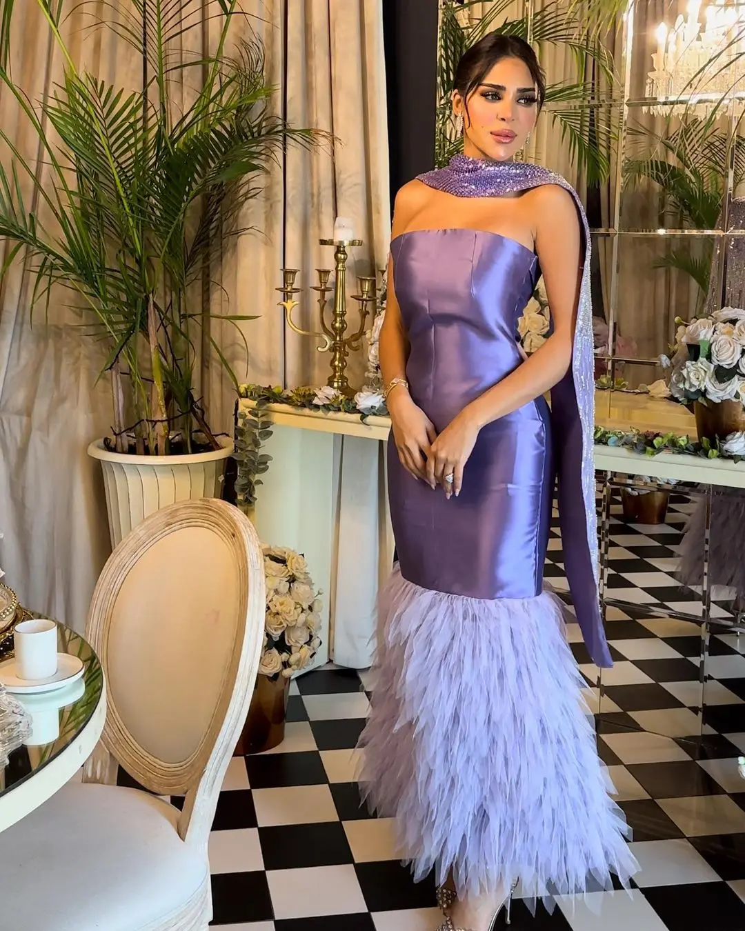 

Vintage Mermaid Strapless Evening Dresses with Shawl Beadings Tulle Floor Length Party Prom Dresses Vestidos De Noche