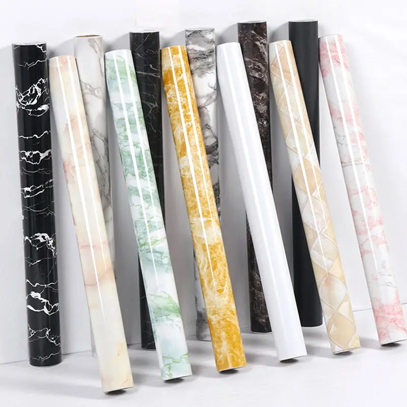 

Classic Self Adhesive PVC Waterproof Oil-Proof Marble Wallpaper Contact Paper Wall Bathroom Kitchen Furniture Renovation Sticker