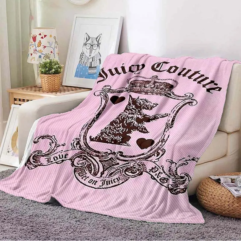 Плюшевое одеяло с принтом Juicy Couture