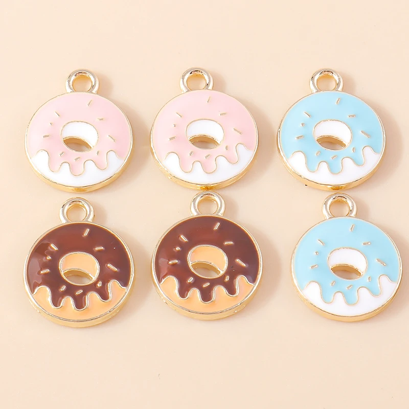 10 шт. эмалевые Подвески в виде пончиков 14 х18 мм