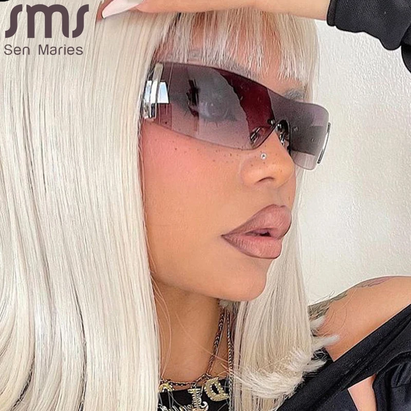 

Steampunk One Piece Sunglasses Goggle New Y2k Sport Sun Glasses Women Punk Stars Shades Eyewear Female UV400 Eyeglasses Oculos