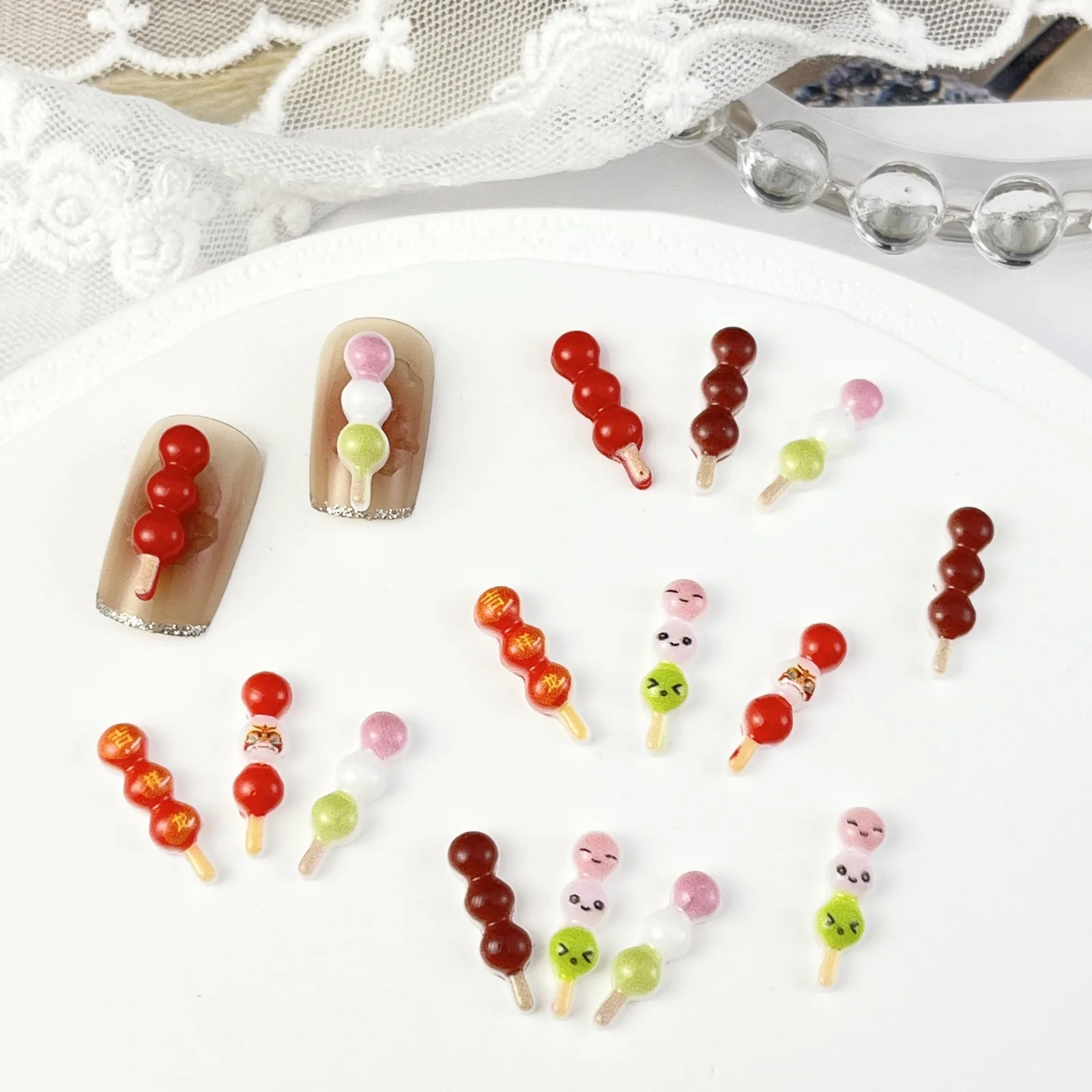 20 шт. миносо помидоры на палочках мультяшные подвески для ногтей изготовления