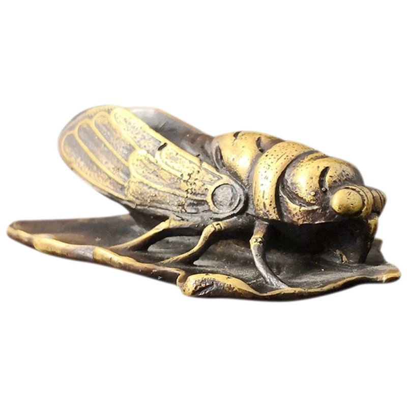 

Metal Paperweight Lovely Cicada Paper Weight Chinese Calligraphy Brass Paperweights Antique Decoration