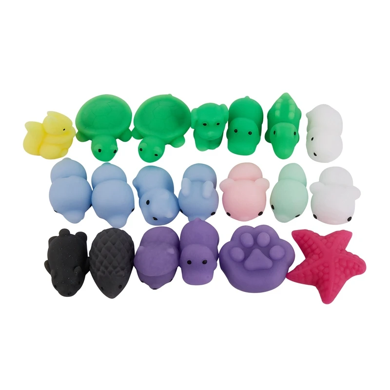 20Pcs Mini squeeze toy squishy Mochi Soft Release Stress Toys Kawaii Animal Squishy Decompression toys Seal Octopus Rabbit #N20