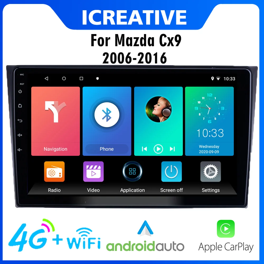 

For Mazda CX9 CX-9 2006 - 2016 4G Carplay GPS Navigation Autoradio 2 Din Car Radio Multimedia Player Android Stereo Head Unit
