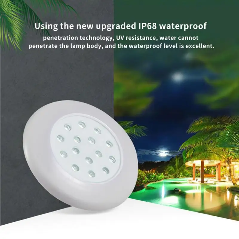 

Pool Light 12V Underwater Light IP68 Seven Color RGB Underwater Ambient Light Wall Mounted LED Outdoor Garden Party Decoration