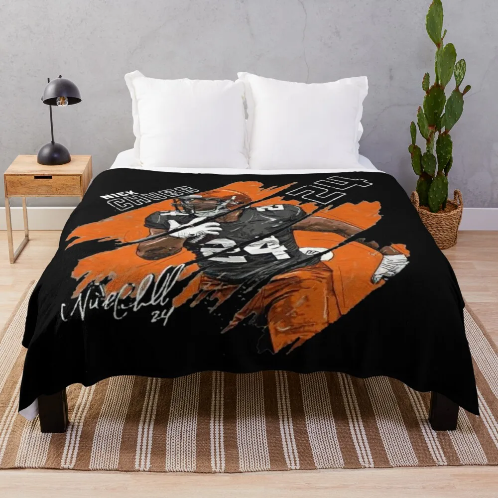 

Nick Chubb for Cleveland Browns fans Throw Blanket fluffy soft blankets luxury thicken blanket thermal blankets for travel