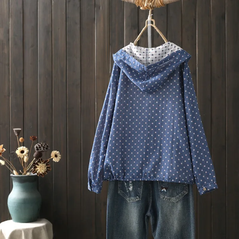 Lamtrip винтажный кардиган в горошек с узором двухслойная хлопковая пряжа длинными