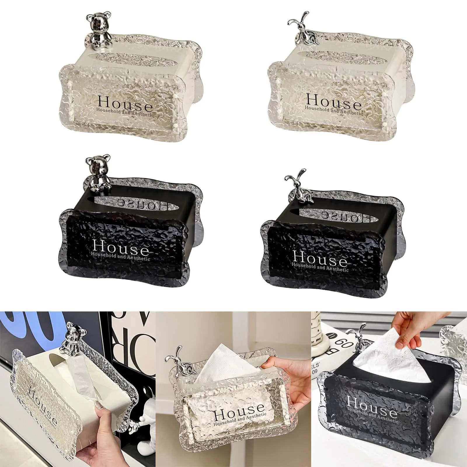 

Tissue Box Cover Holder Creative Tissue Box for Bedroom Bathroom Kitchen