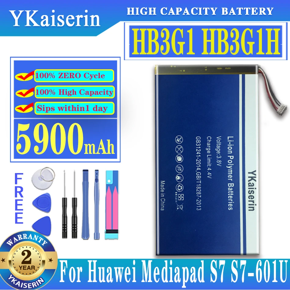 

Аккумулятор ykaisсеребрин HB3G1/HB3G1H, 5900 мАч, для планшетов Huawei