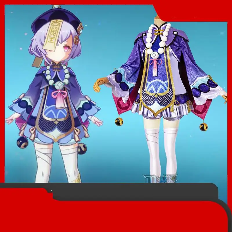 

Game Genshin Impact Qiqi Cosplay Costume Zombie Cosplay Dress Tops Pants Game Suit Halloween Cosplay Christmas Clothes