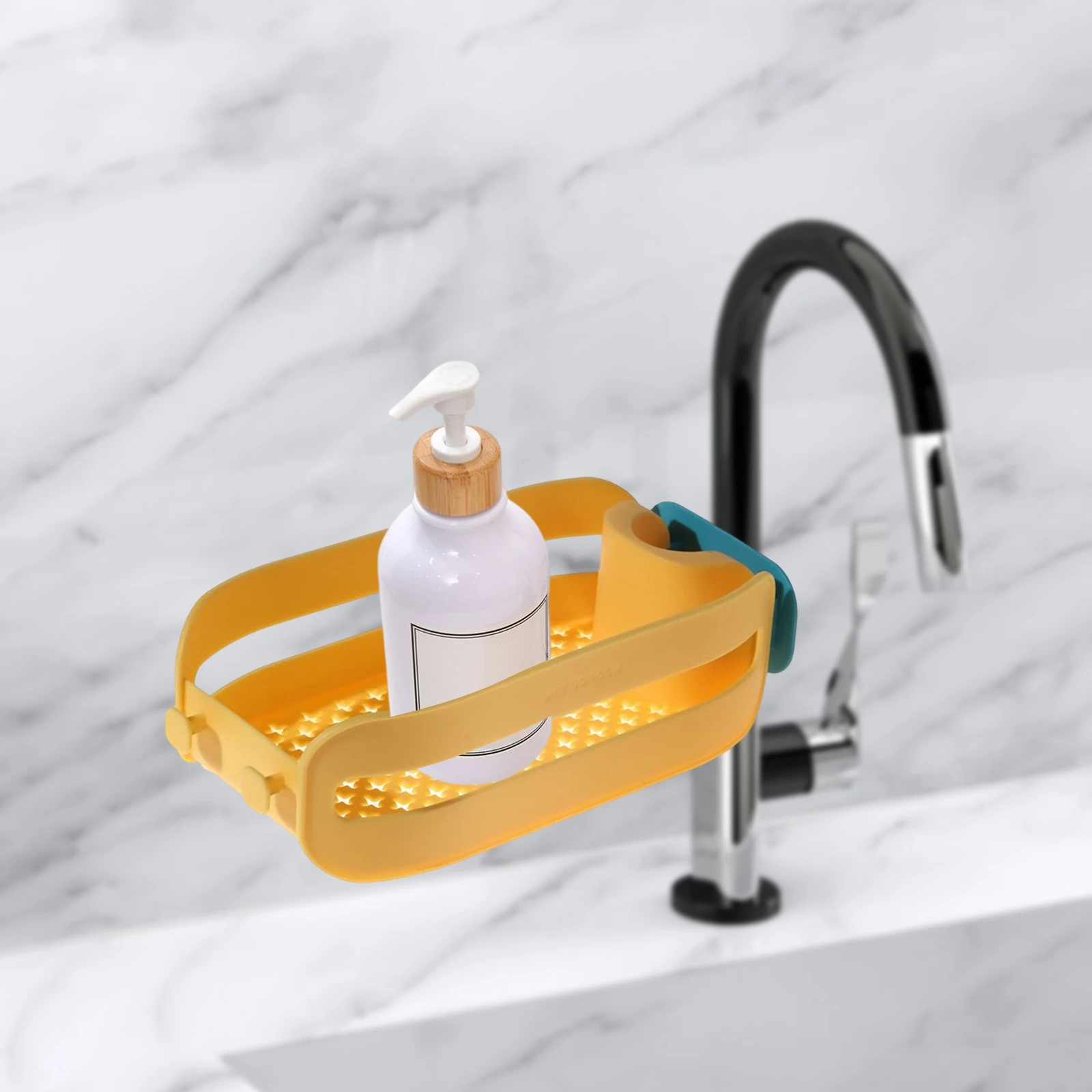 

Durable Faucet Sponge Holder Accs Sink Storage Rack Soap Rack Shelves Drain Basket for Kitchen Sinks Scrubbers Bathroom Rag Soap