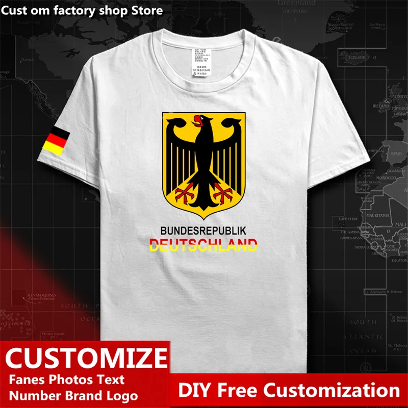 

Germany Deutschland Country T shirt Custom Jersey Fans DIY Name Number LOGO High Street Fashion Loose Casual T-shirt