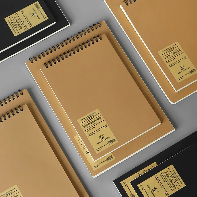 

Спираль для блокнота A5 B5, рулон из крафт-бумаги для спирали, в клетку, с вертикальным поворотом, принадлежности для школы и офиса, Канцтовары