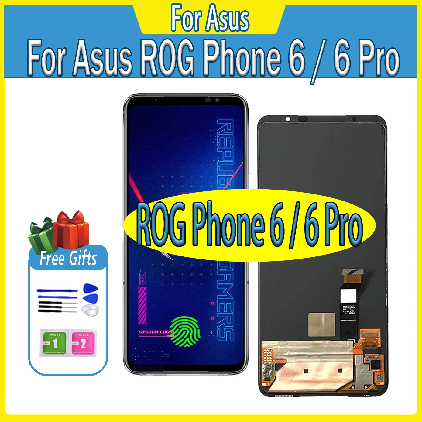 Новый 6 78 &quotAMOLED для Asus ROG Phone Pro 6Pro AI2201_C ЖК-дисплей с сенсорным экраном ROG6 AI2201_D