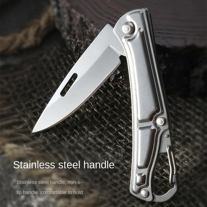 

Folding Stainless Steel Pocket Knife Outdoor Camping Barbecue Cleaver Fruit Minni Knife Self-Defense High Hardness Small Knives