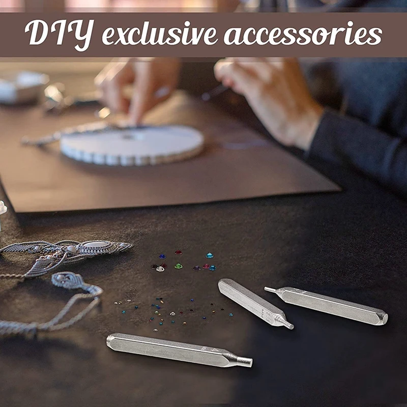

Metal Stamping Stamper Kit Includes 3 Pieces Of Jewelry Metal Stamping Tools, Suitable For DIY, Of Rhinestone Crystals