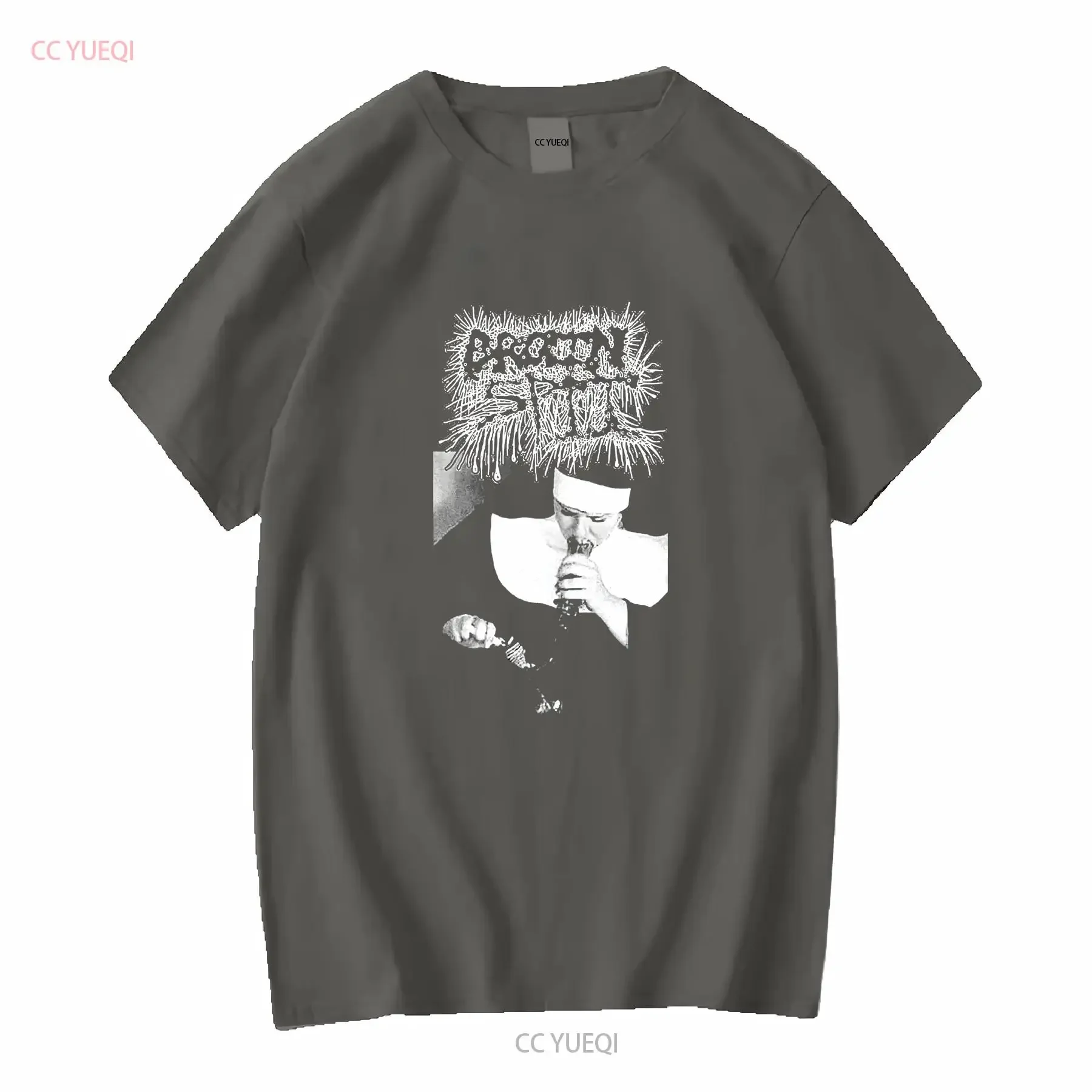 Фото Футболка Brainspit Mince Grindcore, винтажная футболка MxMxM Bodily Stew Agathocles Dystopia, винтажная стираная мужская повседневная универсальная графика №4