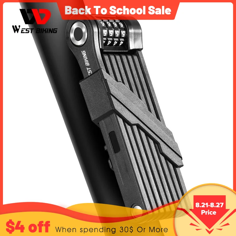 WEST BIKING Anti Theft Combination Lock Bicycle Folding Chai