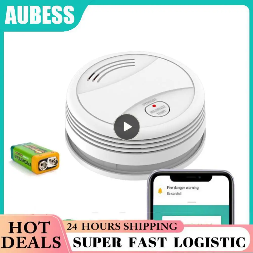 

Pressing Tuya Smoke Detector Wireless Remote 80db Wifi Smoke Alarm Timing App Notification Smoke Detector Standalone Sensor
