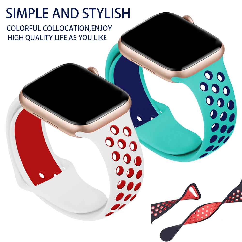 

Solo loop Strap For Apple Watch band 44mm 38mm 40mm 42mm Silicone watchband correa Bracelet Apple Watch 7 SE 6 5 4 3 45mm 41mm