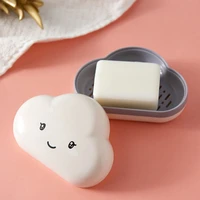 cute cartoon clouds soap box soap dish for bathroom drain soap holder soap case bathroom accessories plastic storage container