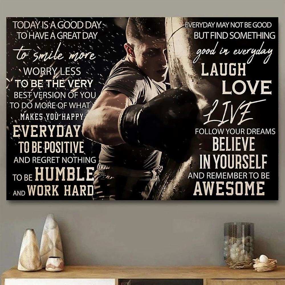 

Boxing Sports Canvas Poster Retro Inspirational Abstract Decor Canvas Painting Art Prints Bedroom Home Decor Wall Art Picture