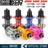 koozer xm490 rear qr mtb bicycle hub sealed 4 bearing 135x10 12x142 2836 holes 6 bolts hg xd ms 8s 9s 10s 11s 12s speed thru gx