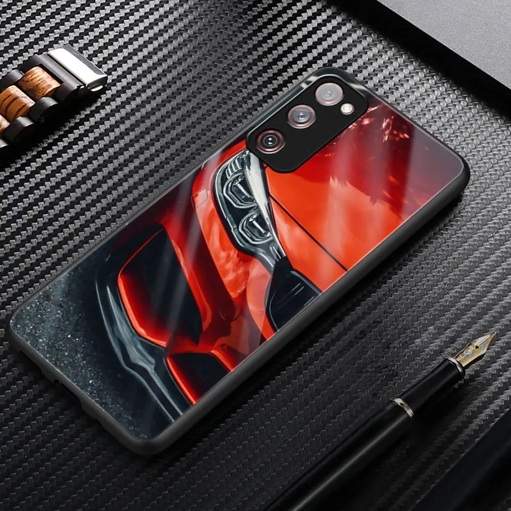 For Samsung Galaxy S20 S21 FE S22 Ultra 5G S10 Lite S10 S9 S8 Plus Tempered Glass Phone Cover CoqueBlue Red-Bmw images - 6
