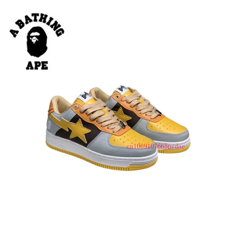 Authentic A Bathing Ape Low Shoes Men's Skateboarding Shoes Sneakers Men Shoes Sport Mesh Trainers Running Shoes Outdoor 36-45